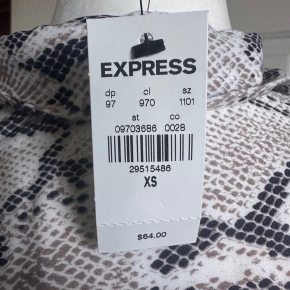 Express Snakeskin Print Button-Down Tunic Shirt - XS - NWT - Picture 3 of 8